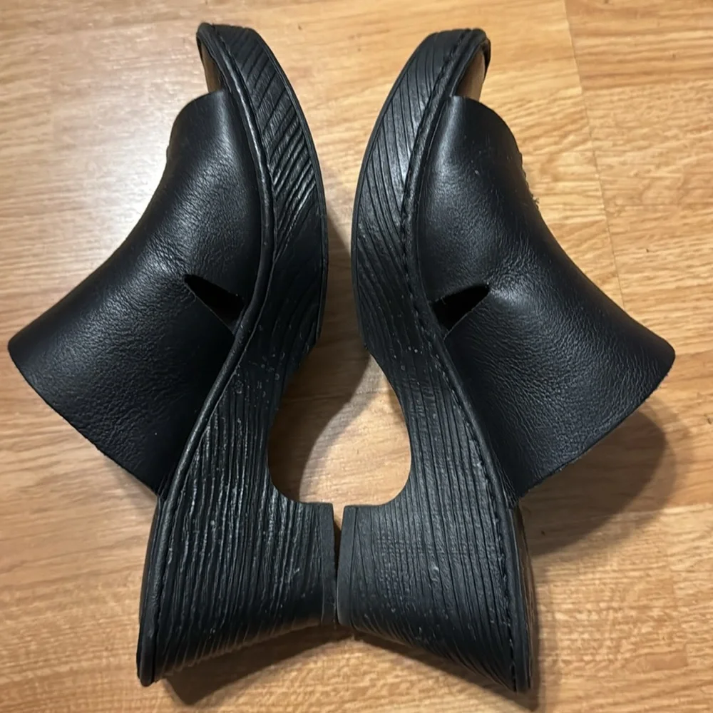 Born leather slide sandals black - Picture 2 of 5